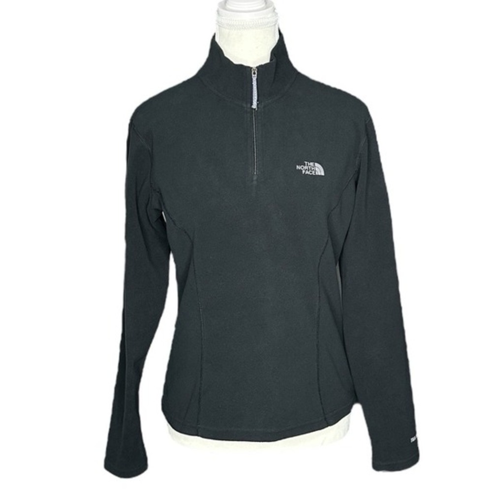 The North Face TKA‎ 100 Womens Black Quarter Zip Fleece Pullover Small S ALJO